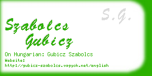 szabolcs gubicz business card